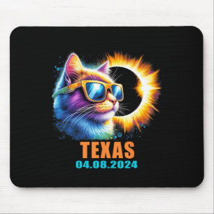 Total Solar Eclipse 2024 Cat Solar Eclipse Gles  Mouse Mat