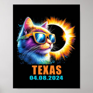 Total Solar Eclipse 2024 Cat Solar Eclipse Gles  Poster
