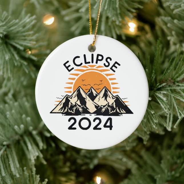 Total Solar Eclipse 2024 Ceramic Tree Decoration (Tree)