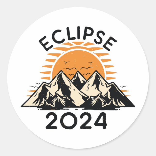 Total Solar Eclipse 2024 Classic Round Sticker (Front)