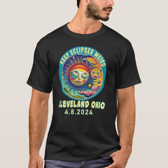 TOTAL SOLAR ECLIPSE 2024 CLEVELAND OH T-Shirt (Front)