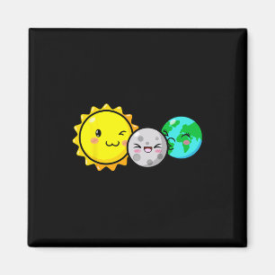Total Solar Eclipse 2024 Cute Kawaii Fun Astronomy Magnet