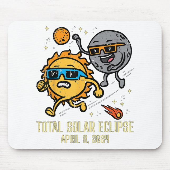 Total Solar Eclipse 2024 Cute Solar Eclipse Kids T Mouse Mat (Front)