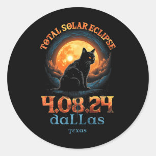 Total Solar Eclipse 2024 Dallas Texas  Classic Round Sticker