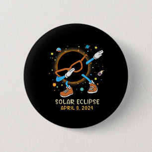 Total Solar Eclipse 2024 Fun Dabbing For Kids Todd 6 Cm Round Badge