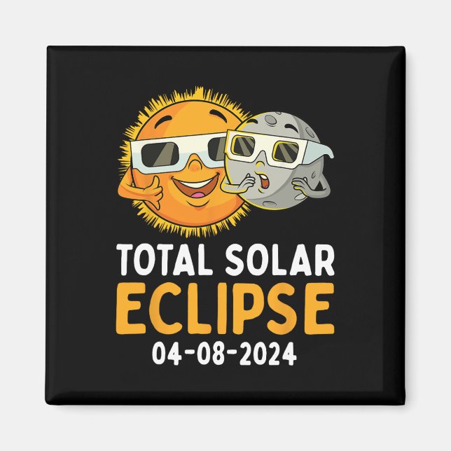 Total Solar Eclipse 2024 Glasses Fun Sun Moon Kids Magnet (Front)