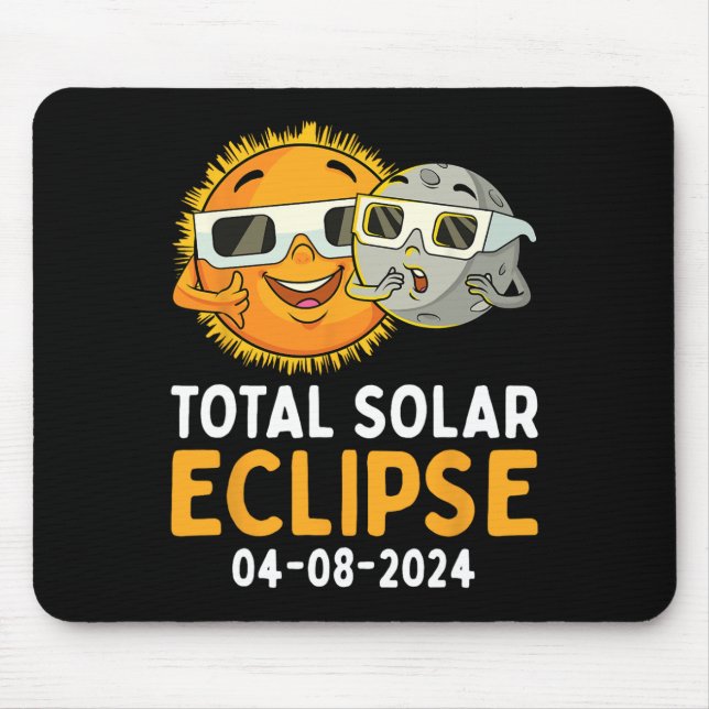 Total Solar Eclipse 2024 Glasses Fun Sun Moon Kids Mouse Mat (Front)