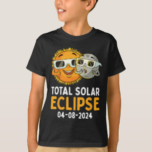 Total Solar Eclipse 2024 Glasses Fun Sun Moon Kids T-Shirt