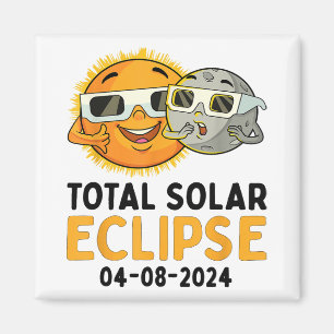 Total Solar Eclipse 2024 Glasses Funny Sun Moon Ki Magnet