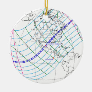 Total Solar Eclipse 2024 Global Path Ceramic Tree Decoration