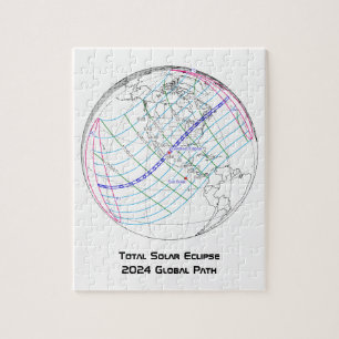 Total Solar Eclipse 2024 Global Path Jigsaw Puzzle