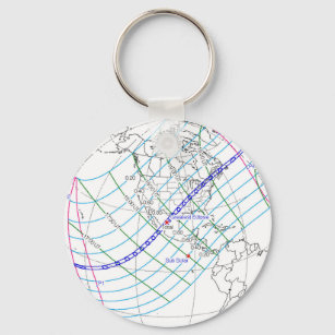 Total Solar Eclipse 2024 Global Path Key Ring
