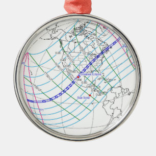 Total Solar Eclipse 2024 Global Path Metal Tree Decoration