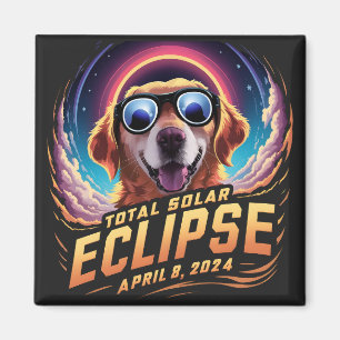 Total Solar Eclipse 2024 Golden Retriever Lover Magnet