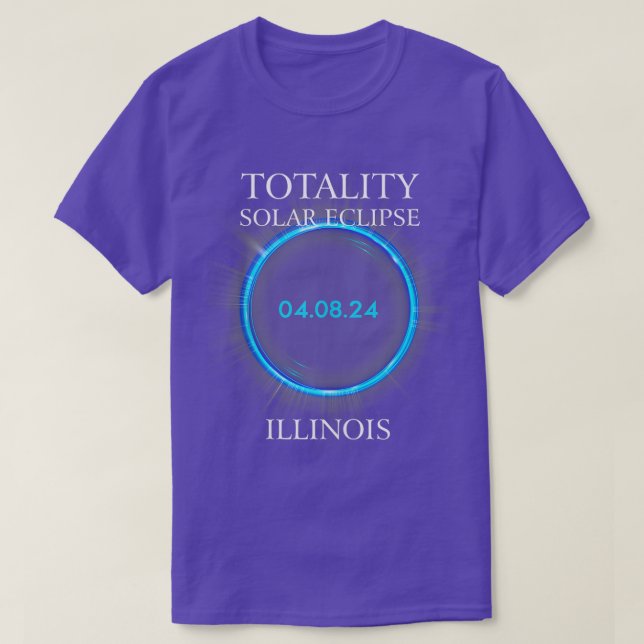 Total Solar Eclipse 2024 ILLINOIS 040824 Astronomy T-Shirt (Design Front)