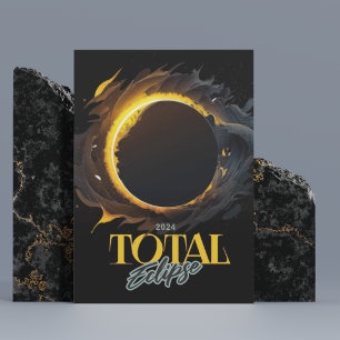 Total Solar Eclipse 2024 Keepsake Family Black Postcard