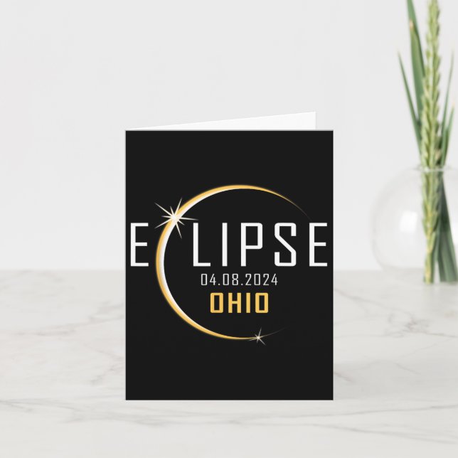 Total Solar Eclipse 2024 Ohio America Spring Total Card (Front)
