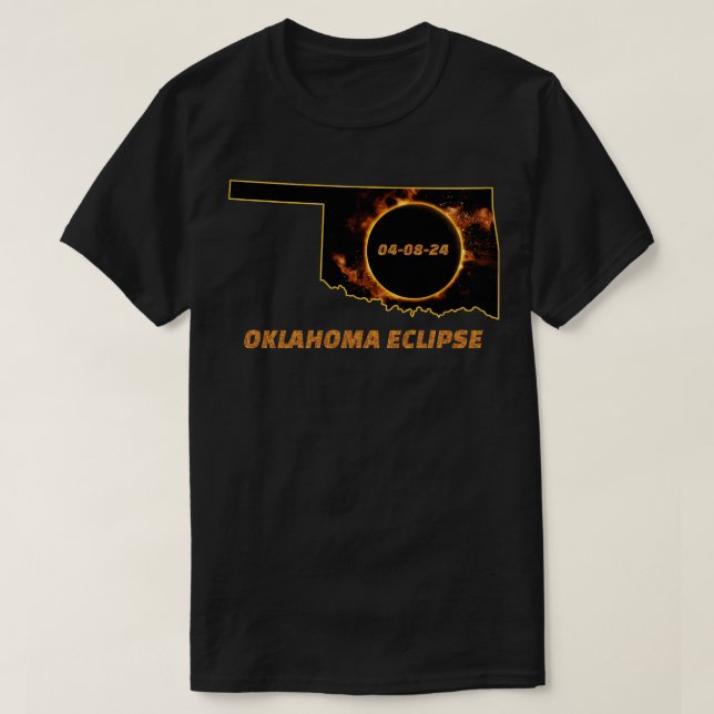Total Solar Eclipse 2024 Oklahoma T-Shirt (Design Front)