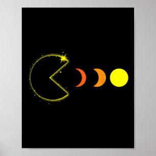 Total Solar Eclipse 2024 Party Funny Gamer Phases Poster