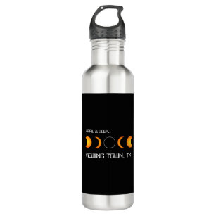 Total Solar Eclipse 2024 Personalised Town Memory 710 Ml Water Bottle