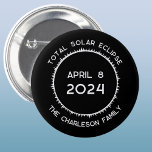 Total Solar Eclipse 2024 Personalized  6 Cm Round Badge<br><div class="desc">Celebrate the Total Solar Eclipse on April 8th,  2024 with this personalized design.  Change the family name and any of the text to customize. Makes a wonderful keepsake.</div>