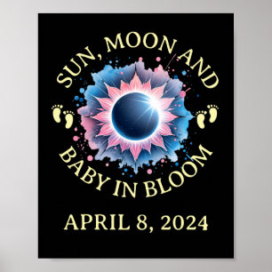 Total Solar Eclipse 2024 Pregnancy Announcement Poster