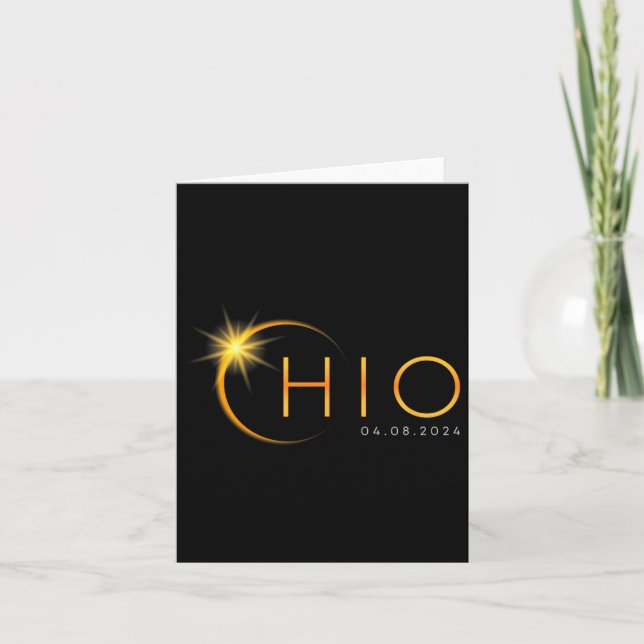 Total Solar Eclipse 2024 State Ohio Totality April Card (Front)