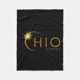 Total Solar Eclipse 2024 State Ohio Totality April Fleece Blanket