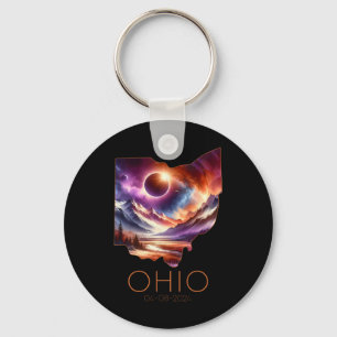 Total Solar Eclipse 2024 State Ohio Totality April Key Ring