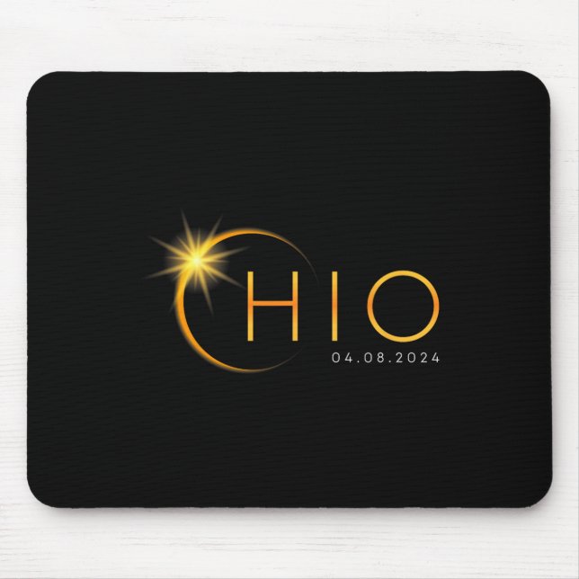 Total Solar Eclipse 2024 State Ohio Totality April Mouse Mat (Front)