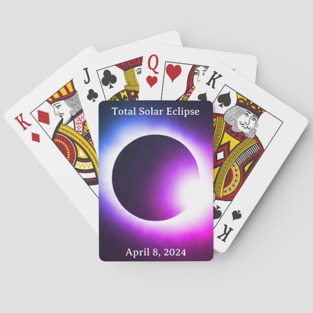 Total solar eclipse 2024 sun moon  playing cards (Back)