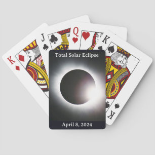 Total solar eclipse 2024 sun moon  playing cards