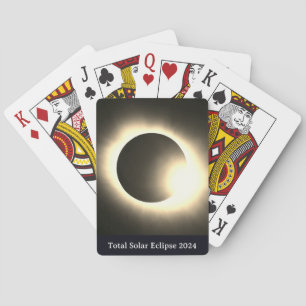Total solar eclipse 2024 sun moon  playing cards
