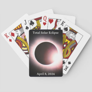 Total solar eclipse 2024 sun moon playing cards