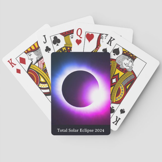 Total solar eclipse 2024 sun moon  playing cards (Back)