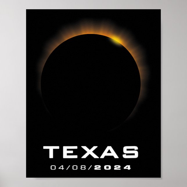 Total Solar Eclipse 2024 Texas  Poster (Front)
