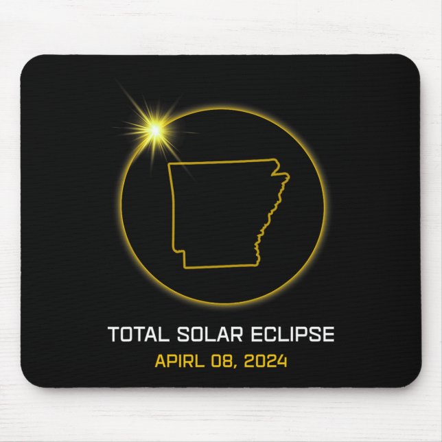 Total Solar Eclipse 2024 The Arkansas Tour Totalit Mouse Mat (Front)