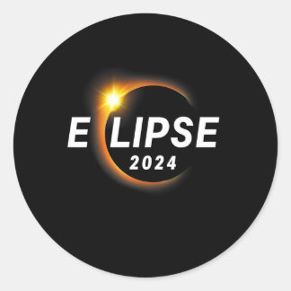 Total Solar Eclipse 2024 Totality April 8 - Adult  Classic Round Sticker