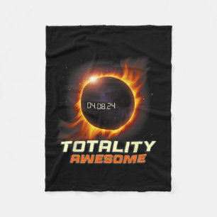 Total Solar Eclipse 2024 Totality Awesome  Fleece Blanket