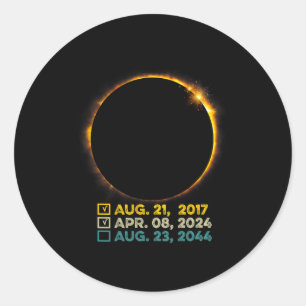 Total Solar Eclipse 2024 Totality Checklist 2017 2 Classic Round Sticker