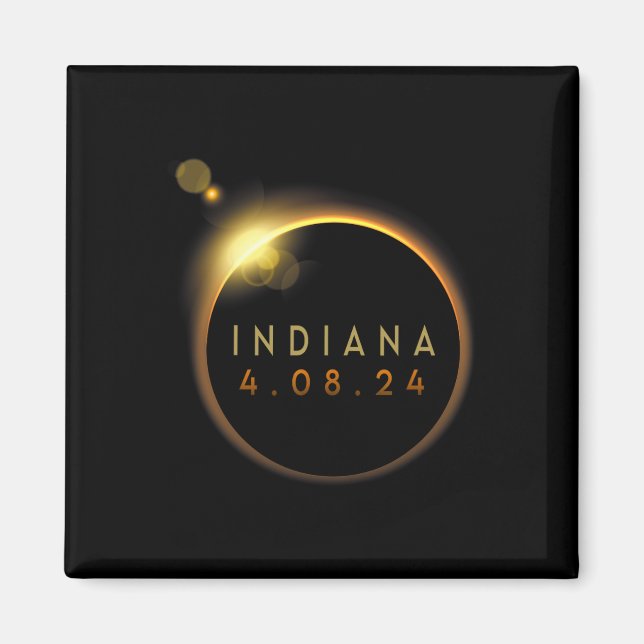 Total Solar Eclipse 2024 Totality Indiana  Magnet (Front)