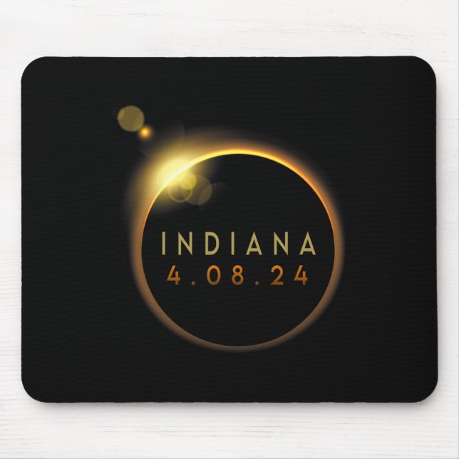 Total Solar Eclipse 2024 Totality Indiana  Mouse Mat (Front)