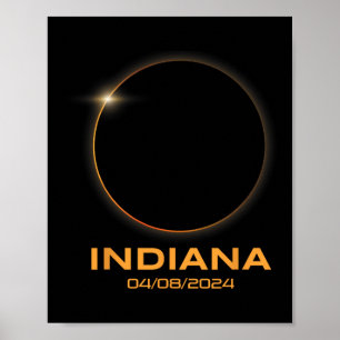 Total Solar Eclipse 2024 Totality Indiana Poster