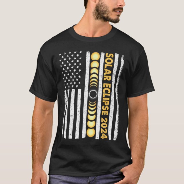 Total Solar Eclipse 2024 Totality Phases US Americ T-Shirt (Front)