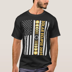 Total Solar Eclipse 2024 Totality Phases US Americ T-Shirt
