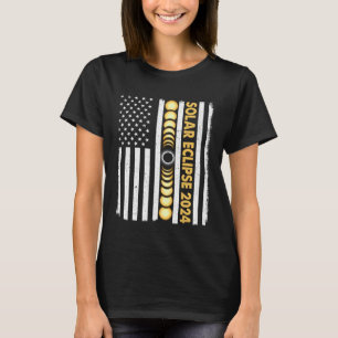 Total Solar Eclipse 2024 Totality Phases US Americ T-Shirt