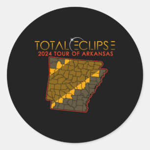 Total Solar Eclipse 2024 Tour Of Arkansas Classic Round Sticker