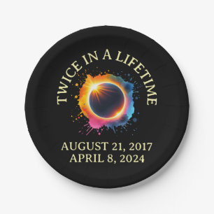 Total Solar Eclipse 2024 Twice In A Lifetime Paper Plate