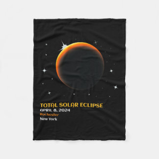 Total Solar Eclipse 2024 V4 Fleece Blanket