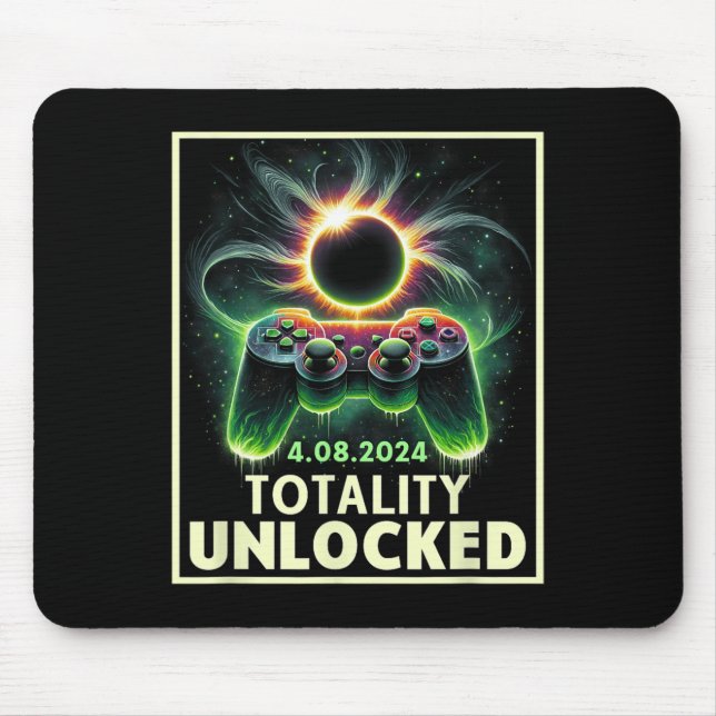 Total Solar Eclipse 2024 Video Game Controller Boy Mouse Mat (Front)